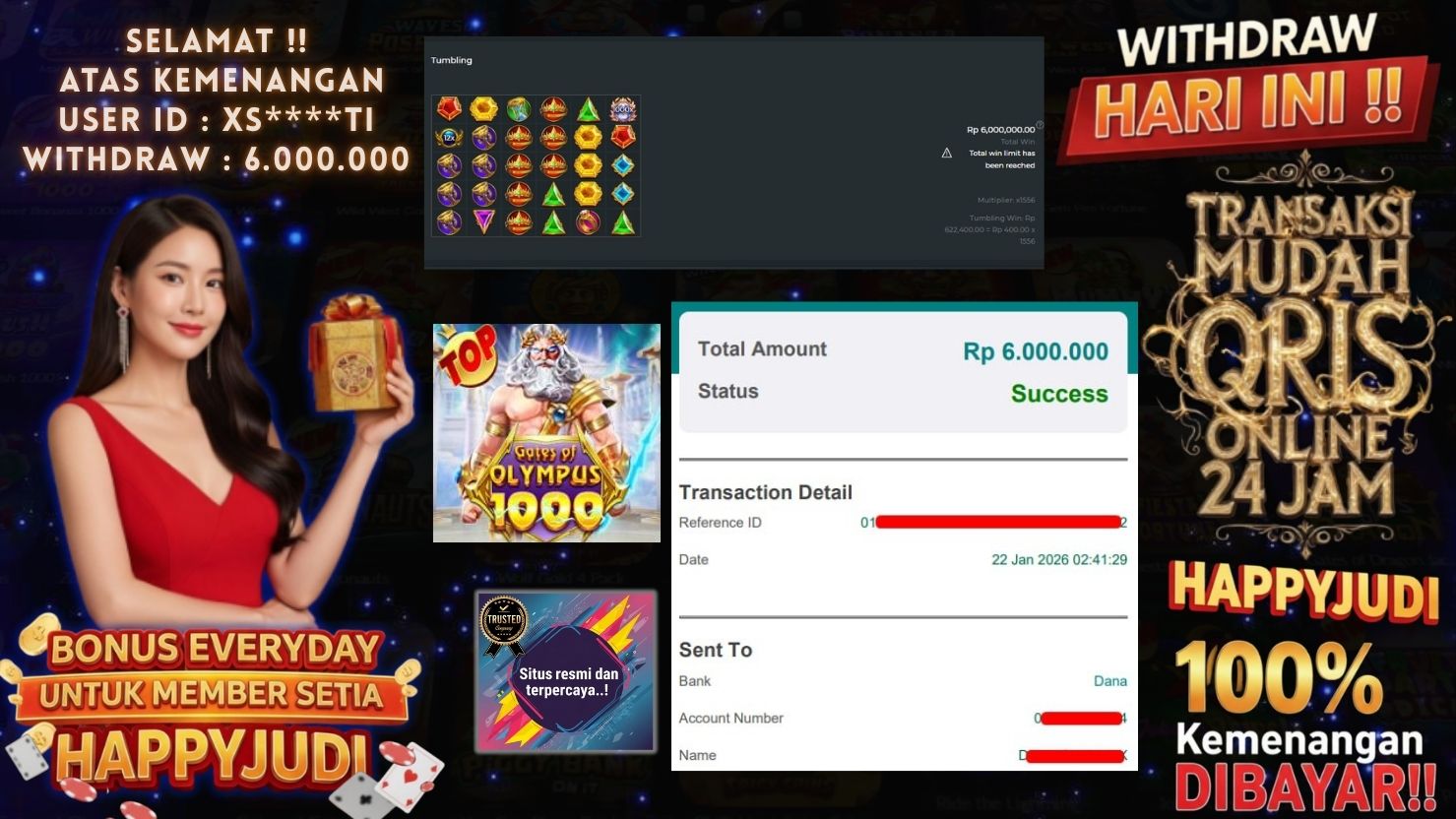 HAPPYJUDI JACKPOT SLOT GATES OF OLYMPUS 1000